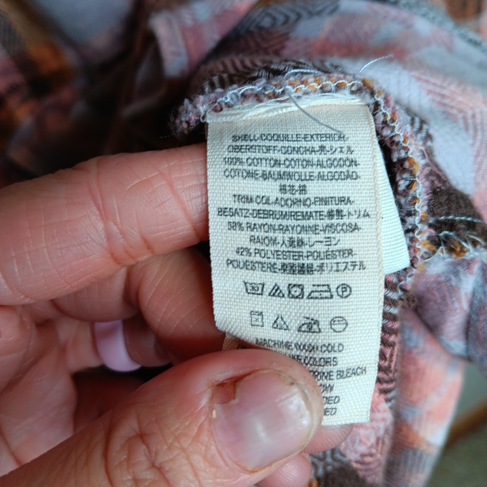 Free People Easy Street Tunic Shirt Size L Pink Plaid Flannel Country Festival - Picture 6 of 8